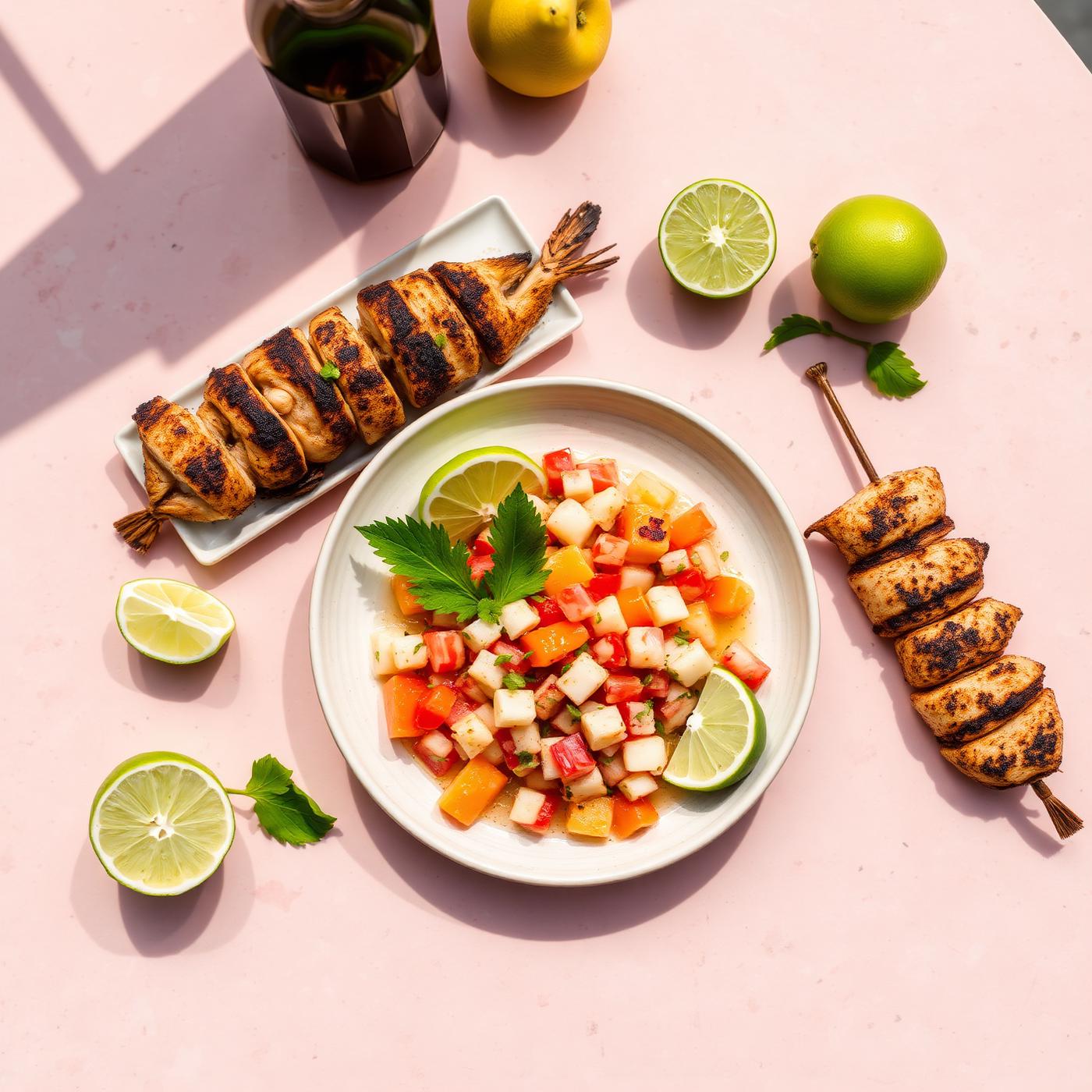 Ceviche und Grillspieße